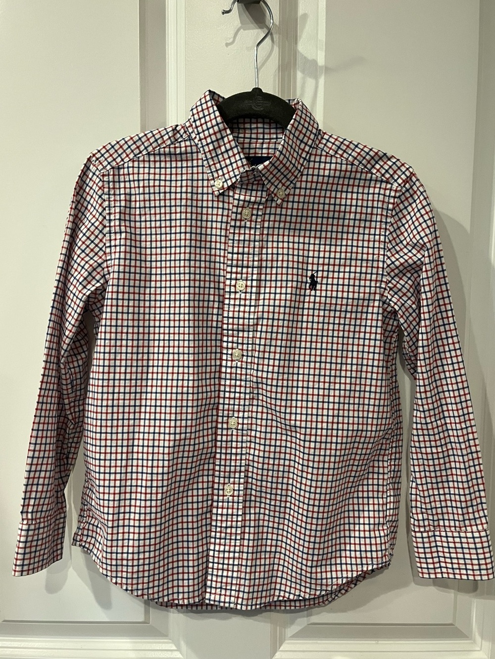 Polo Ralph Lauren Boys Red & Blue Check Button-Down Shirt, Boys Size 6